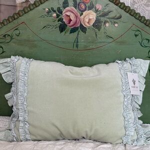 Rachel Ashwell velvet Sage Decorative Pillow NO TAG Last One